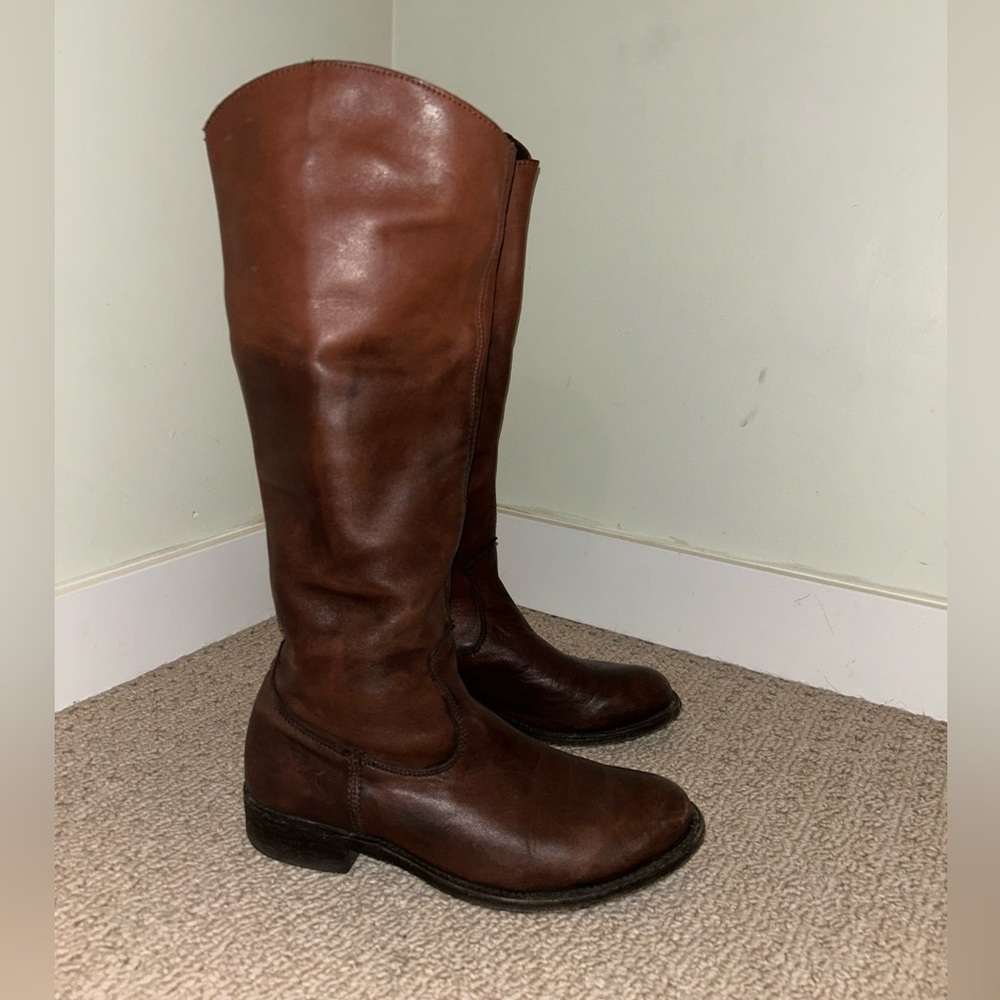 DOLCE VITA Soft Brown Two-Tone Leather Riding Boots | Women’s Size 7
